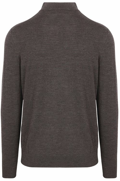 Profuomo Half Zip Pullover Merinowol Donkerbruin Product / Achterkant