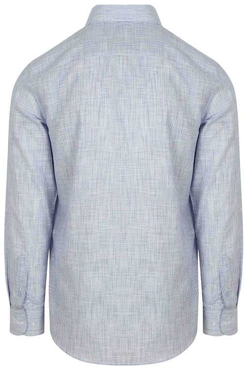 Suitable Shirt Cotton Slub Stripes Blue Product / Achterkant