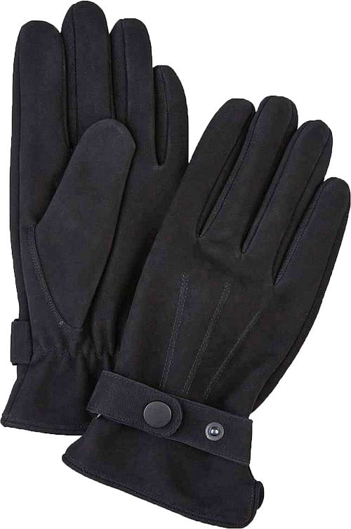 Profuomo Gloves Wool Black Leather Product