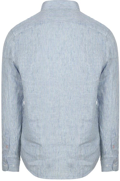 Steppin' Out Hemd Leinen Streifen Hellblau Product / Achterkant