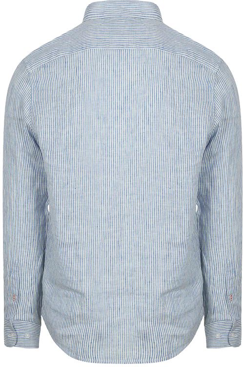 Steppin' Out Shirt Linen Stripes Light Blue Product / Achterkant