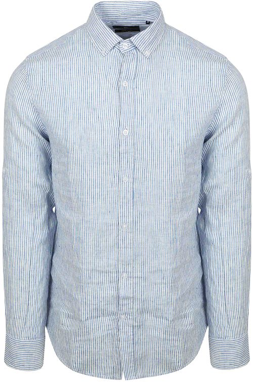 Steppin' Out Hemd Leinen Streifen Hellblau Product