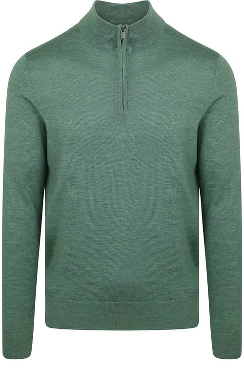 Suitable Merino Half Zip Sweater Mid Green