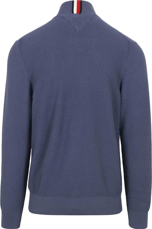 Tommy Hilfiger Half Zip Pullover Structure Blue Product / Achterkant