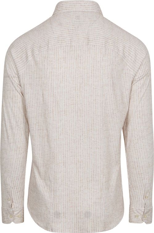 Desoto Shirt Kent Monochrome Stripes Beige Product / Achterkant