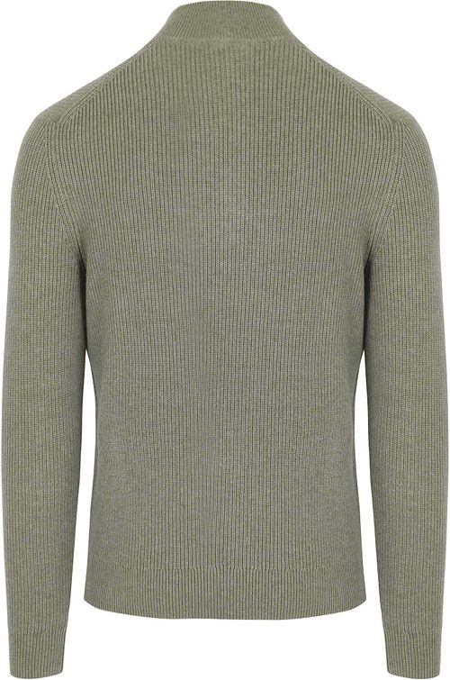 Suitable Half Zip Pullover Wool Blend Green Product / Achterkant
