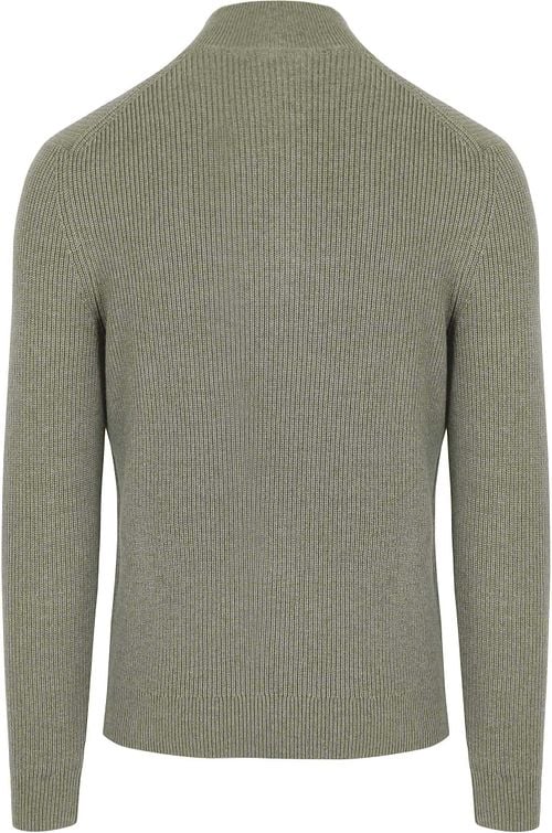 Suitable Half Zip Trui Wol Blend Groen Product / Achterkant