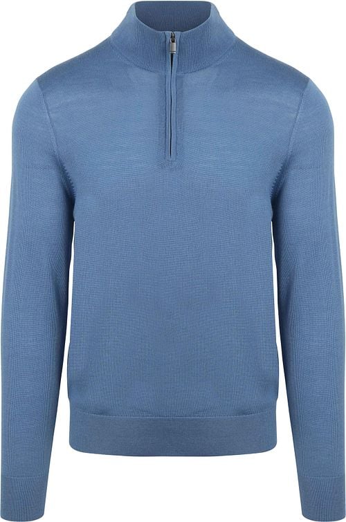 Suitable Merino Half Zip Trui Ink Blauw Product