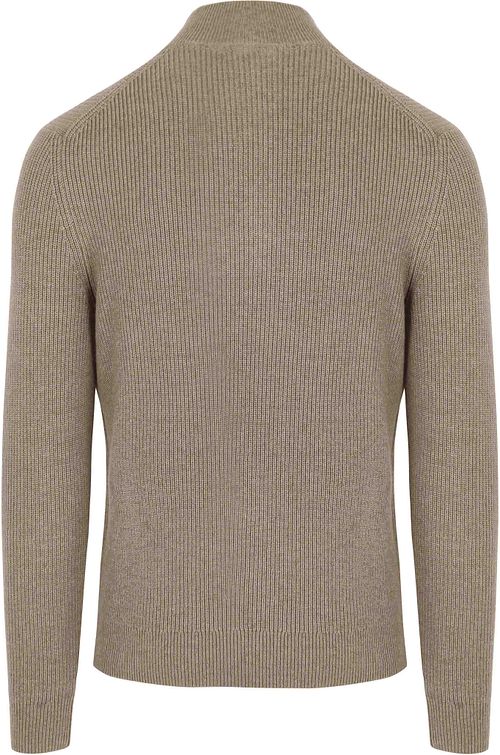 Suitable Pull Demi-Zip Mix Laine Taupe Product / Achterkant