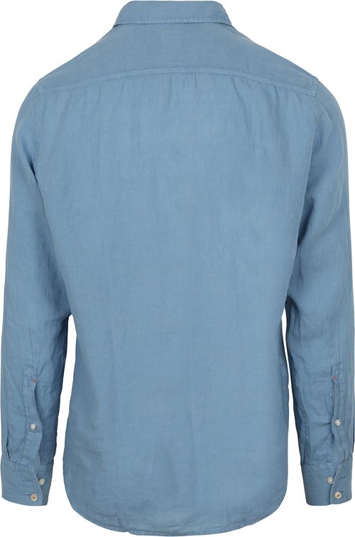 BOSS Chemise Relegant De Lin Bleu Product / Achterkant
