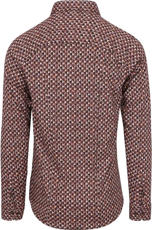Desoto Shirt Fundamental Vibes Print Brown Product / Achterkant