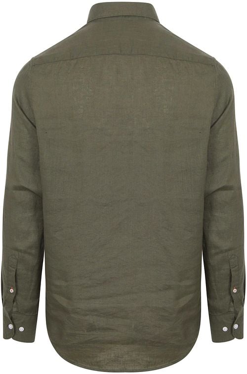 Suitable Hemd Leinen Olivgrün Product / Achterkant