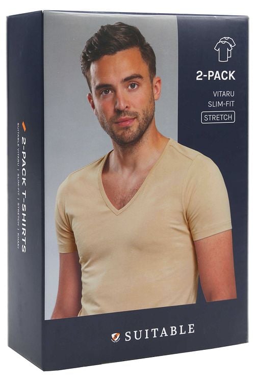 Suitable Vitaru Onzichtbaar Ondershirt Diepe V-Hals 2-Pack Verpakking