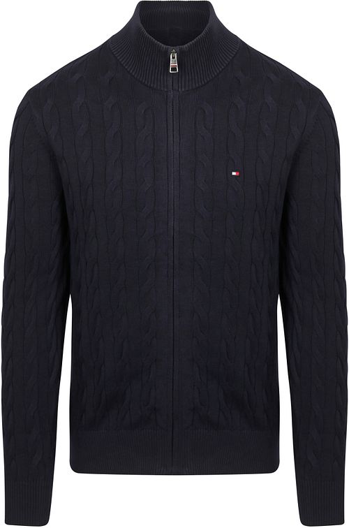 Tommy Hilfiger Cardigan Zip Cable Navy Product