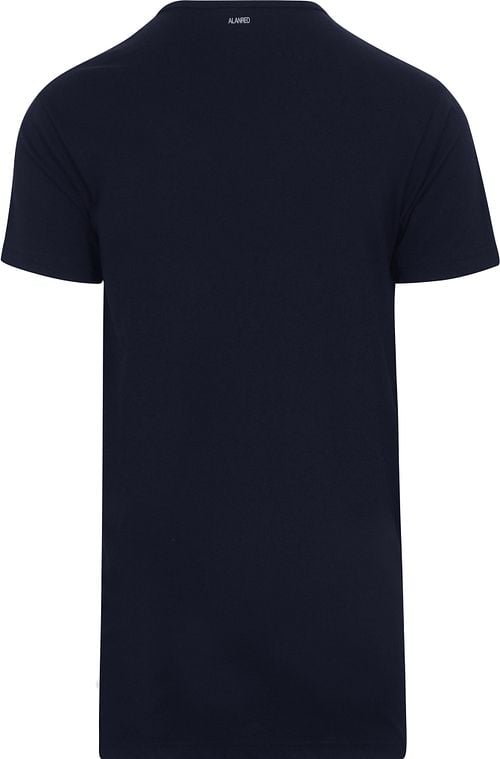 Alan Red Derby Extra Lang T-Shirt Navy (2-Pack) Product / Achterkant