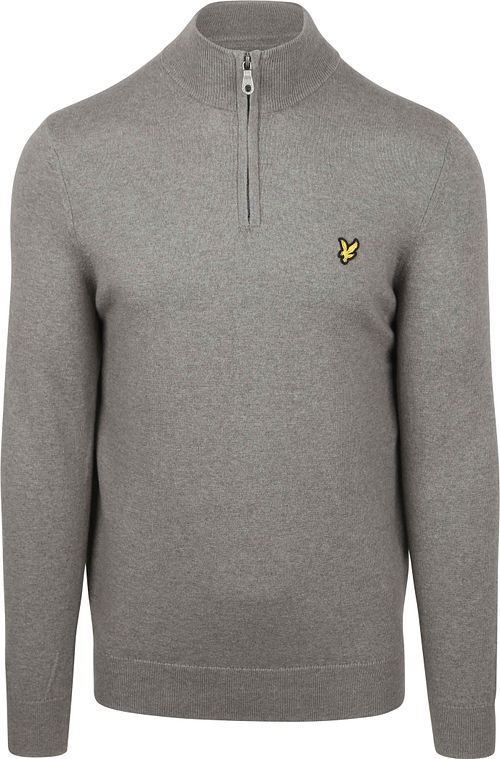 Lyle & Scott Half Zip Pullover Merinowol Grijs Product