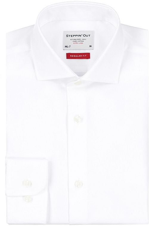 Steppin' Out Extra Long Sleeves Overhemd Twill Wit Product