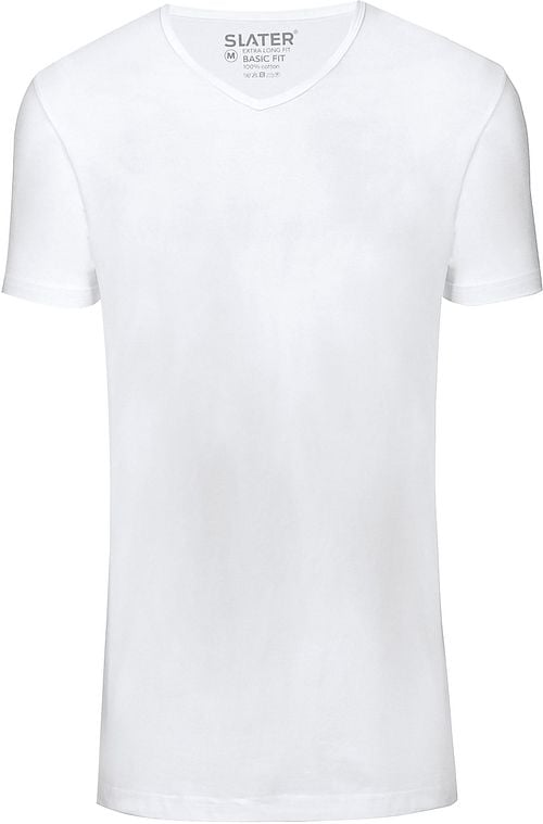 Slater 2-pack T-shirt Basic Extra Long V-neck White Product