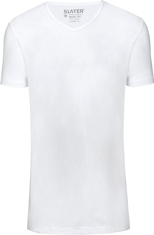 Slater 4-pack T-shirt Basic Extra Long V-neck White Product