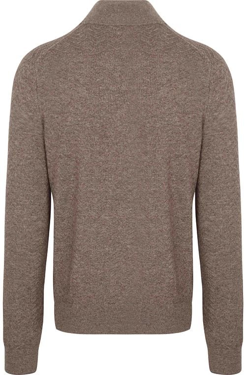 R2 Pullover Halfzip Weave Structure Taupe Product / Achterkant
