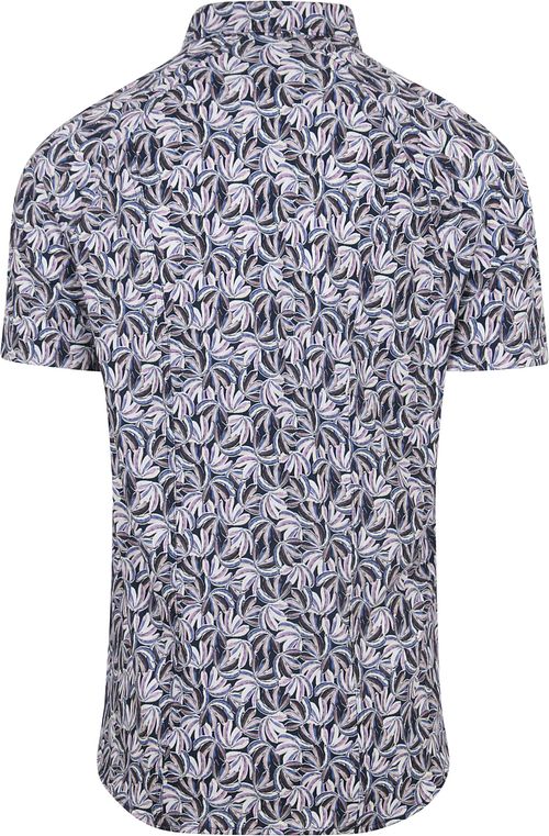 Desoto Short Sleeve Jersey Overhemd Bloemenprint Paars Product / Achterkant