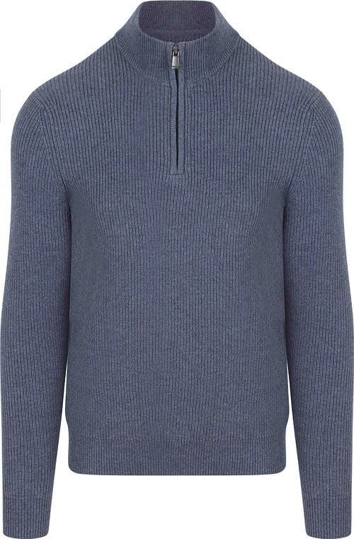 Suitable Half Zip Pullover Wool Blend Dark Blue Product