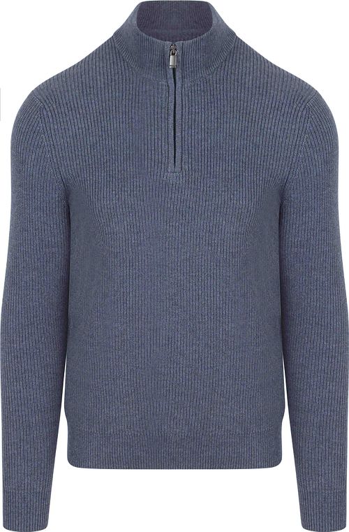 Suitable Pull Demi-Zip Mix Laine Bleu Foncé Product