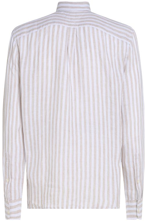 Tommy Hilfiger Chemise De Lin Rayure Beige Product / Achterkant