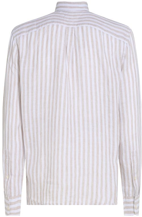 Tommy Hilfiger Overhemd Linnen streep Beige Product / Achterkant