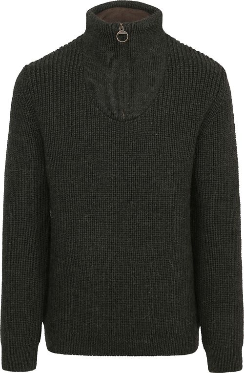 Barbour NewTyne Zip Pullover Wool Olive Green Product