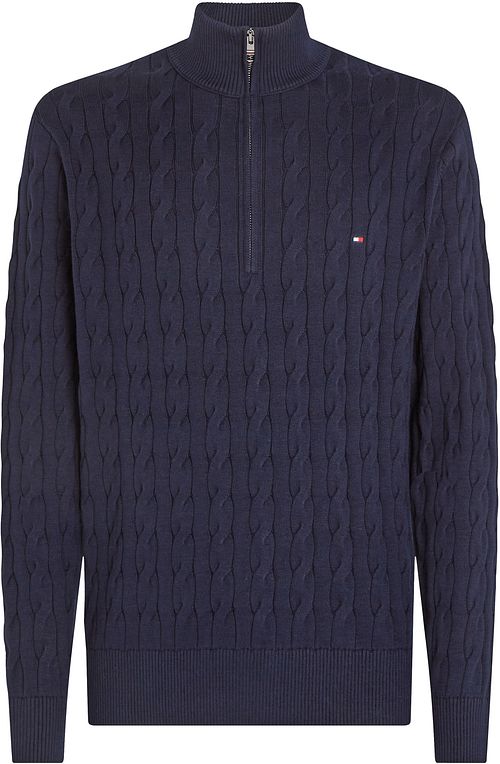 Tommy Hilfiger Half Zip Pull Cable Marine Product
