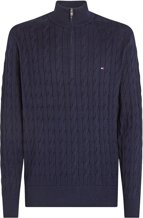 Tommy Hilfiger Half Zip Pullover Cable Navy Product