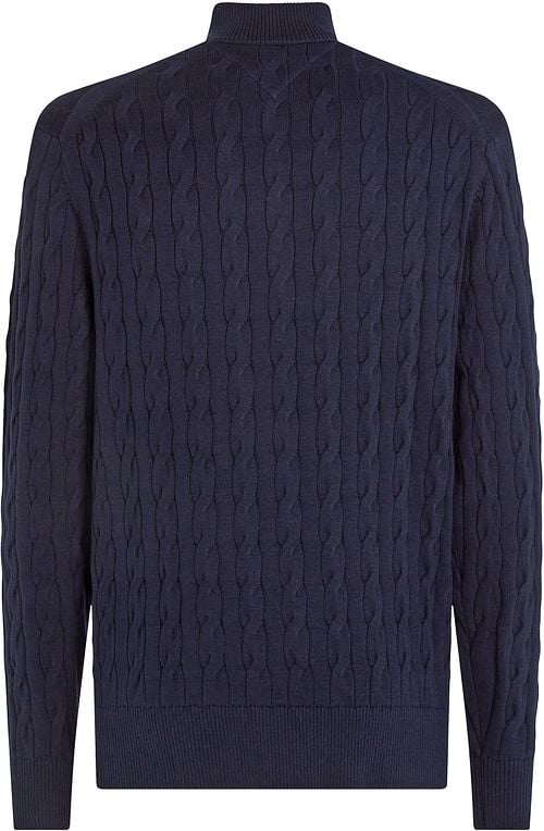 Tommy Hilfiger Half Zip Pullover Cable Navy Product / Achterkant