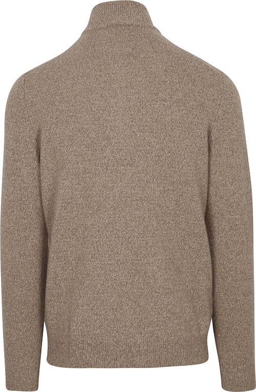 Profuomo Half Zip Pullover Wol Blend Sand Product / Achterkant
