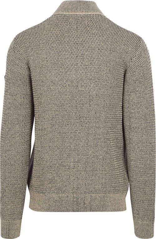 No Excess Half Zip Pullover Structure Melange Stone Product / Achterkant