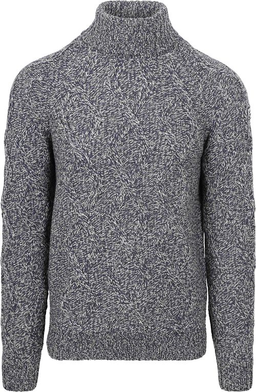 NZA Rollneck Pullover Eli Cable Melange Navy Product