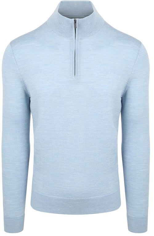 Suitable Merino Half Zip Trui Lichtblauw Product