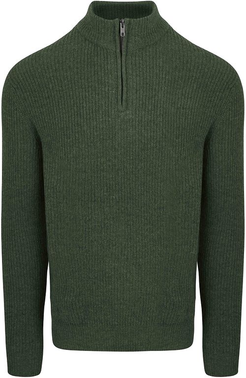 Steppin' Out Half Zip Pullover Lambswool Olive Green Product