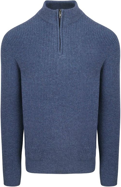 Steppin' Out Half Zip Trui Lamswol Mid Blauw Product