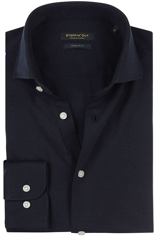 Steppin' Out Overhemd Stretch Piqué Navy Product