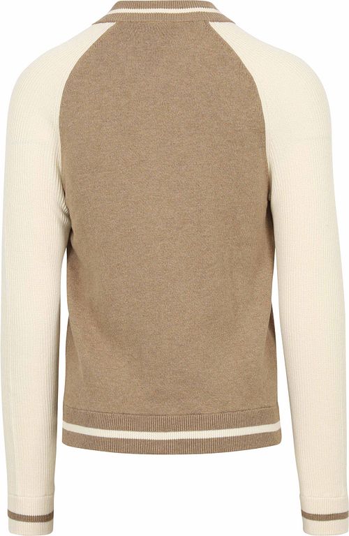 Suitable Cardigan Max Varsity Woolmix Beige Product / Achterkant