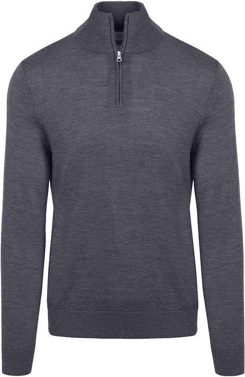 King Essentials The Michael Half Zip Pull Merino Antraciet Product