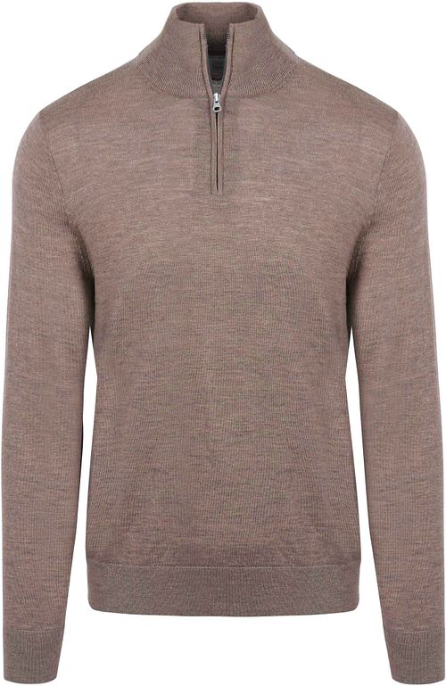 King Essentials The Michael Half Zip Pull Merino Brown Product