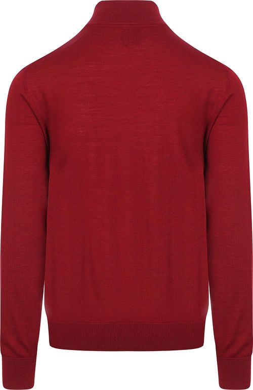 King Essentials The Michael Half Zip Pull Merino Red Product / Achterkant