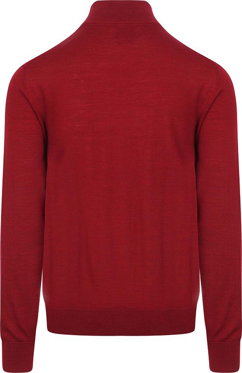 King Essentials The Michael Half Zip Pull Merino Rot Product / Achterkant