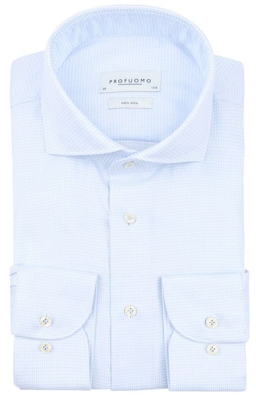 Profuomo Dobby Mouliné Shirt Print Light Blue Product