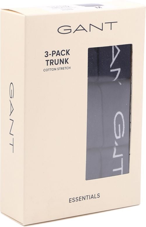 Gant Boxershorts Trunk 3-Pack Donkerblauw Verpakking