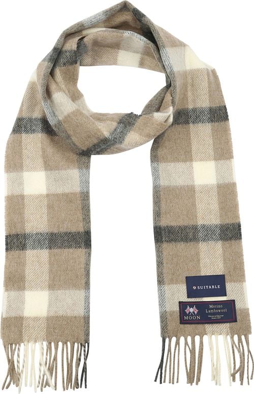 Suitable Scarf Checkered Merino Beige Product