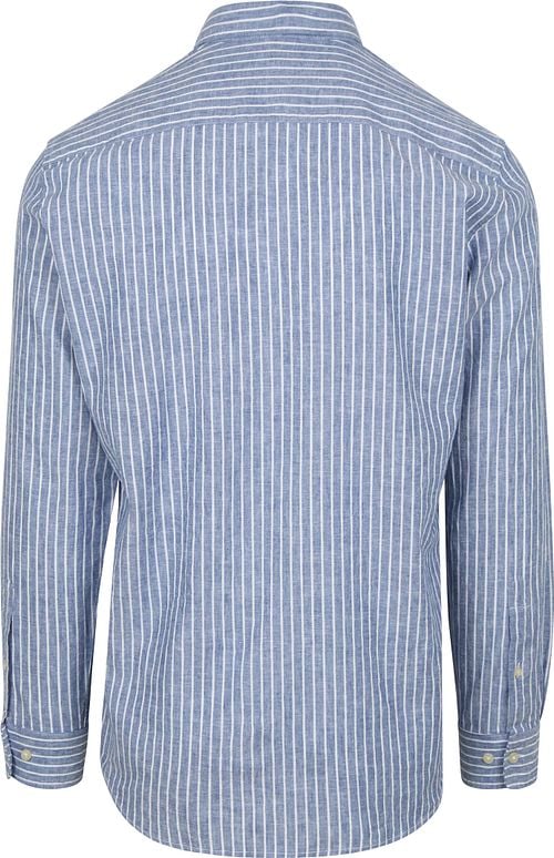 McGregor Overhemd Linnen Blend Streep Blauw Product / Achterkant