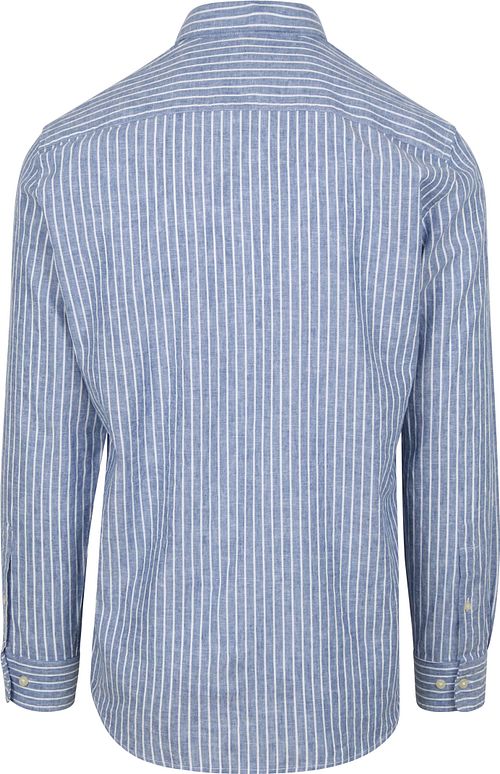 McGregor Shirt Linen Blend Stripes Blue Product / Achterkant